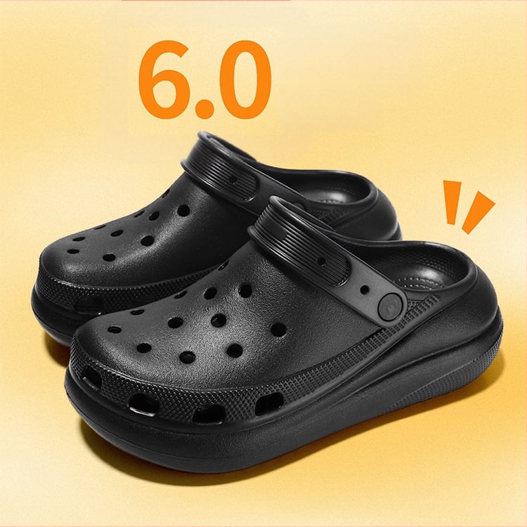 Haojia Unisex EVA Crocs-stila klogs, Elpojošs augšējais, 6 cm bieza zole, Augstuma palielināšana, Neslīdējošs