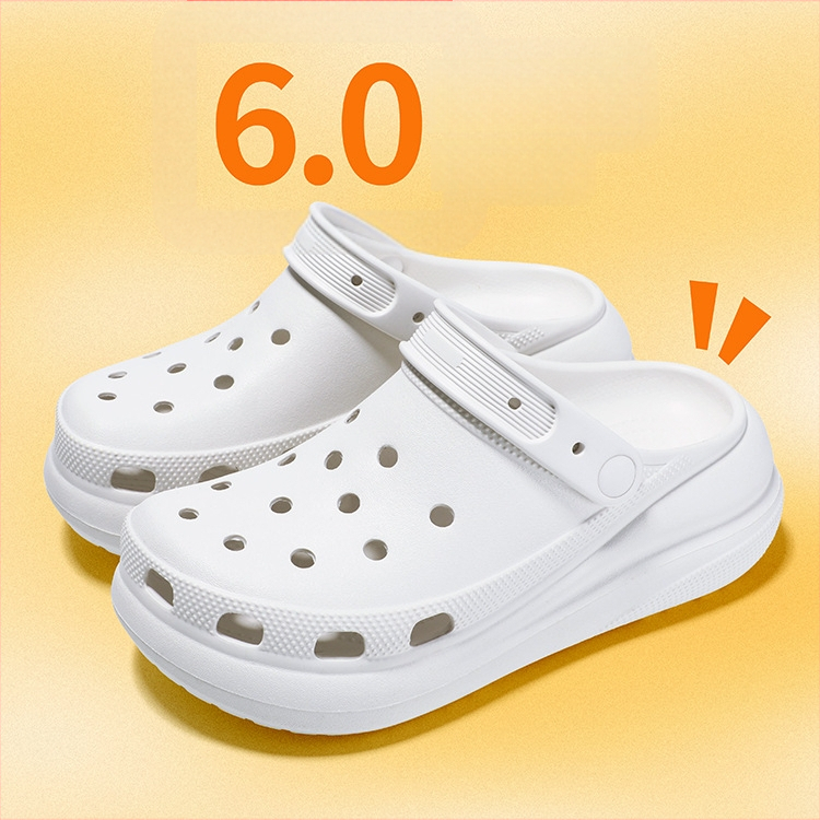 Haojia Unisex EVA Crocs-stila klogs, Elpojošs augšējais, 6 cm bieza zole, Augstuma palielināšana, Neslīdējošs