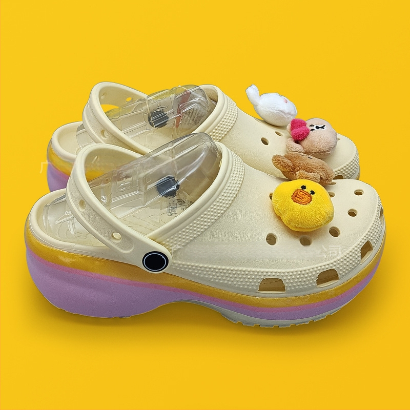 Baotou stila sieviešu čības ar 4 cm bieza zole, EVA augšdaļa un zole, elpojošas, pretslīdes, ar pēdu atbalstu