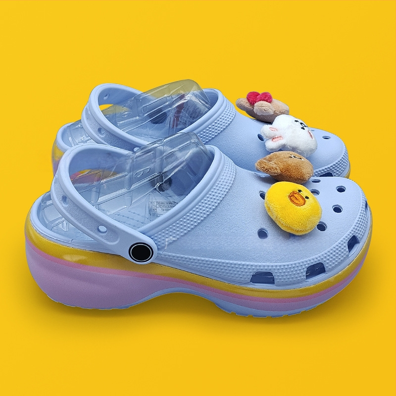 Baotou stila sieviešu čības ar 4 cm bieza zole, EVA augšdaļa un zole, elpojošas, pretslīdes, ar pēdu atbalstu