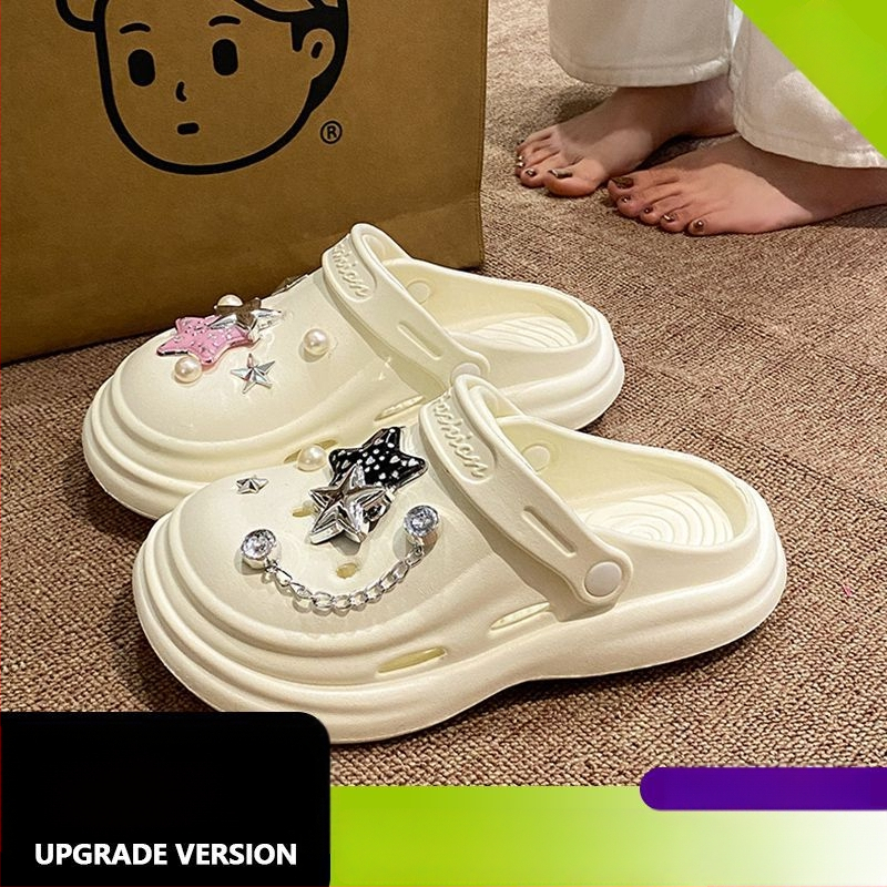 Ženske EVA sandale s rupicama, prozračne, debeli potplat 5–8 cm, Baotou serija, potplat injekcijskog oblikovanja