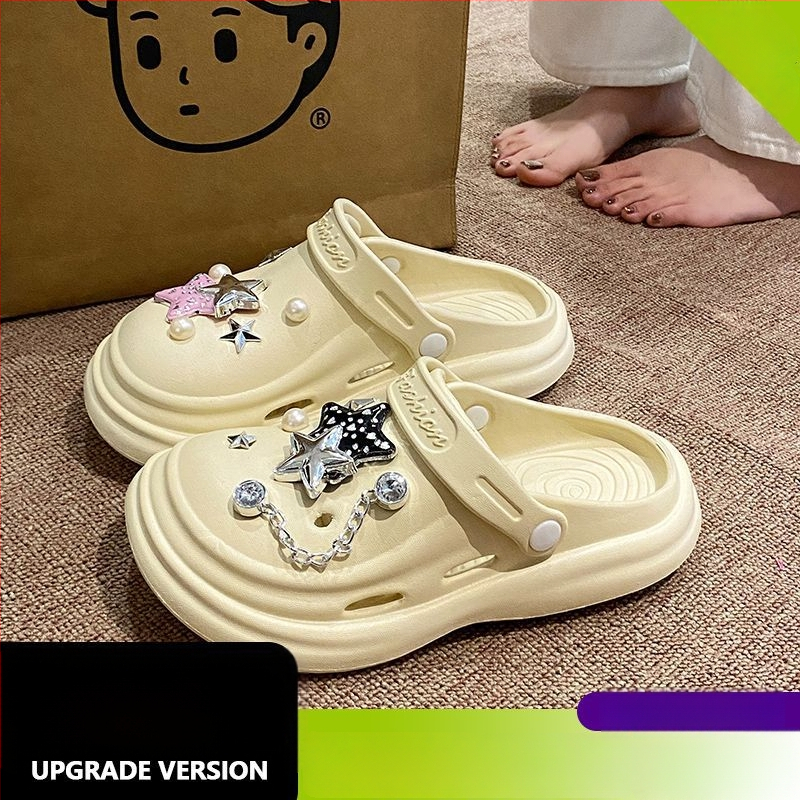 Ženske EVA sandale s rupicama, prozračne, debeli potplat 5–8 cm, Baotou serija, potplat injekcijskog oblikovanja