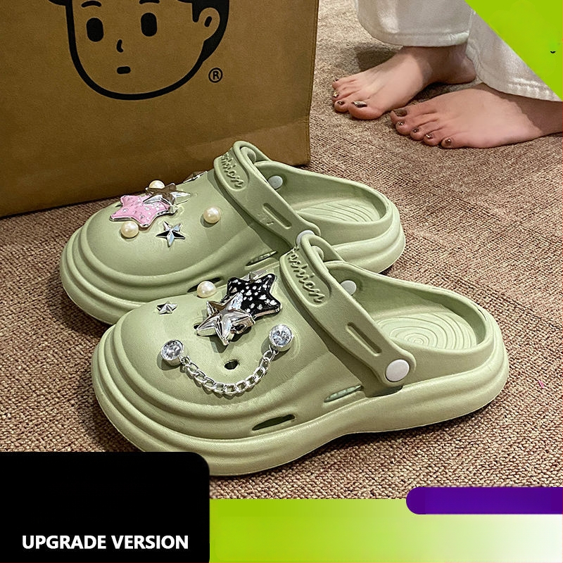 Ženske EVA sandale s rupicama, prozračne, debeli potplat 5–8 cm, Baotou serija, potplat injekcijskog oblikovanja