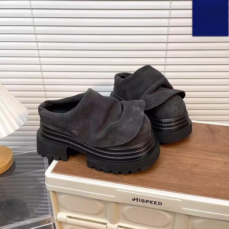 Sieviešu mūles ar slēgtu purnu, augšējā daļa no auduma, apaļš purns, gumijas zole, ikdienas nēsāšanai