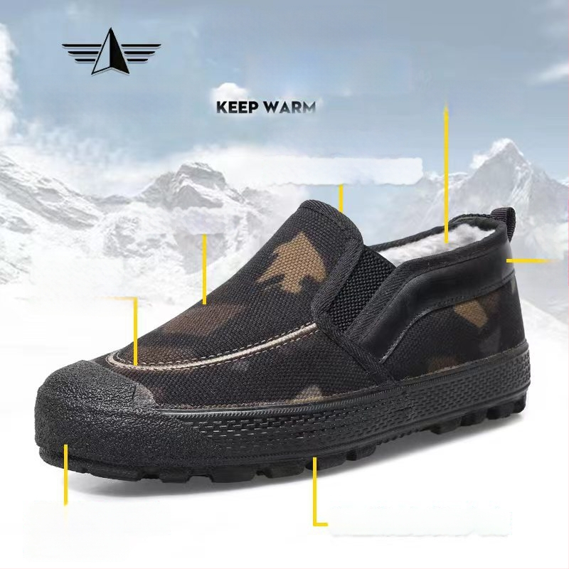 Unisex zimske slip-on cipele s vodootpornom gumom, podstavom od flisa i protukliznom potplatom