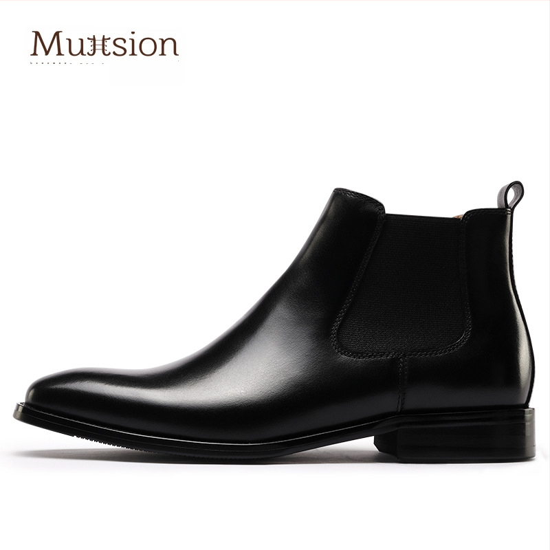 Muttsion Chelsea bateliai, karvių oda, šilta vyriška avalynė, britiškas stilius