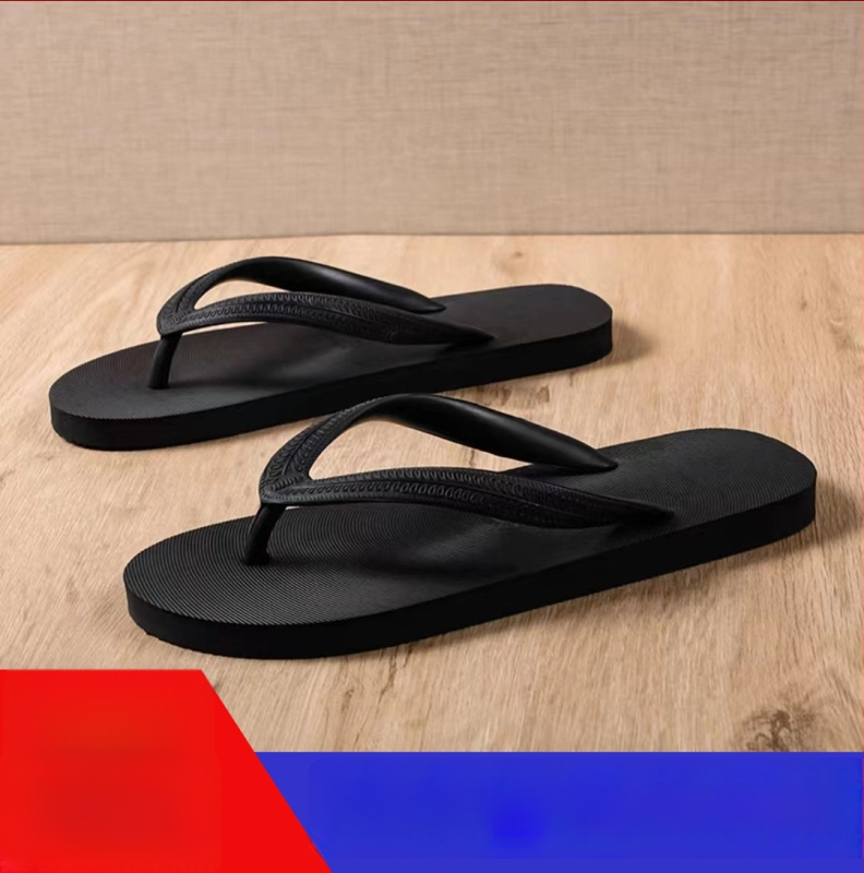 Meeste kummist flip-flopid plastikust ülemusega, libisemisvastase paksu tallaga, kerged randasandaalid