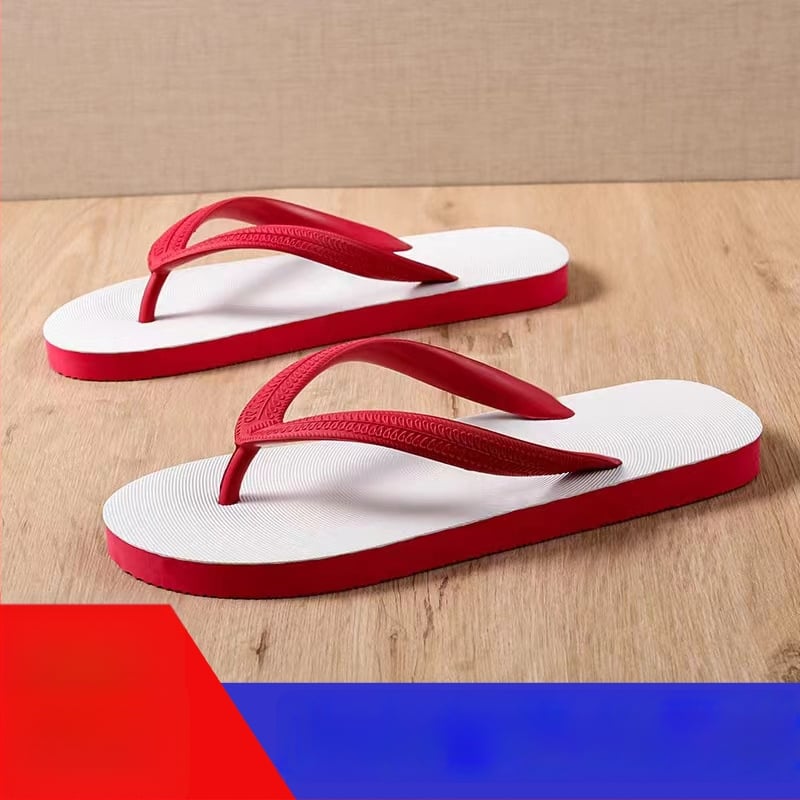 Meeste kummist flip-flopid plastikust ülemusega, libisemisvastase paksu tallaga, kerged randasandaalid