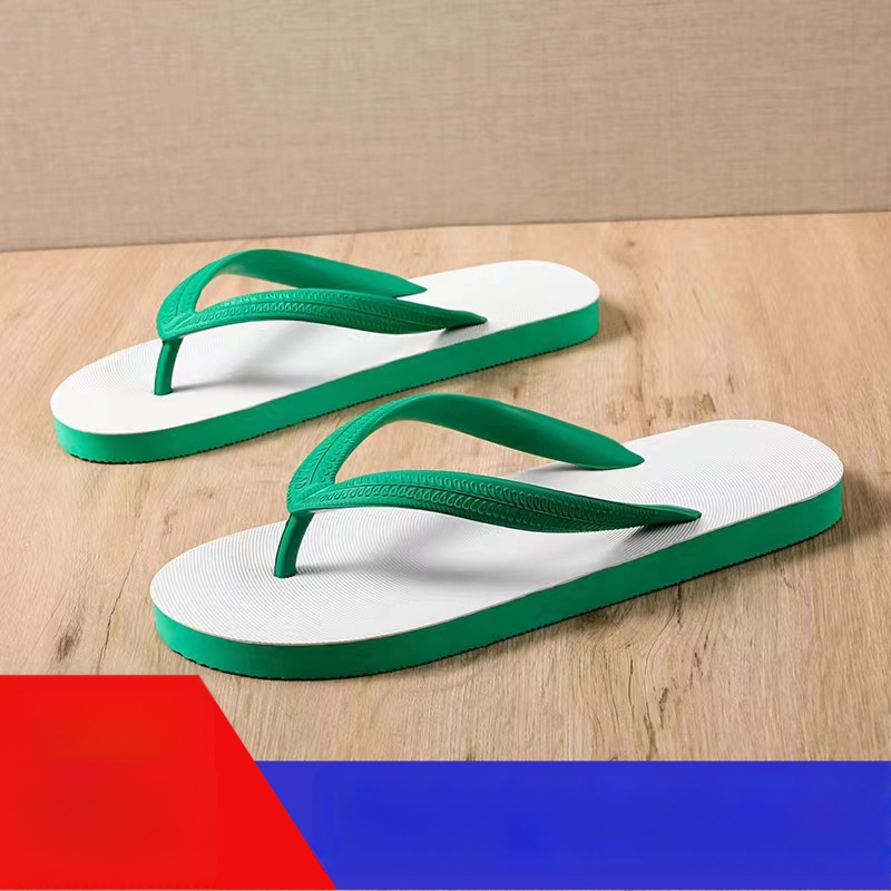 Meeste kummist flip-flopid plastikust ülemusega, libisemisvastase paksu tallaga, kerged randasandaalid