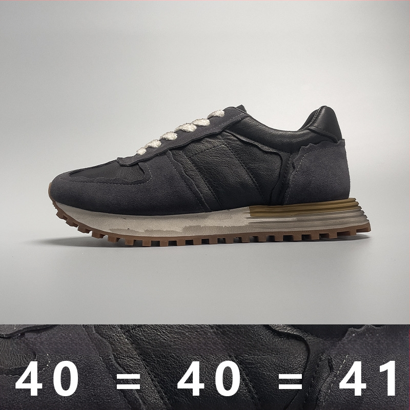 Black Bear muške cipele od prave kože, prozračne, s debelim potplatom, retro izblijedjeli stil, ručna izrada, casual obuća
