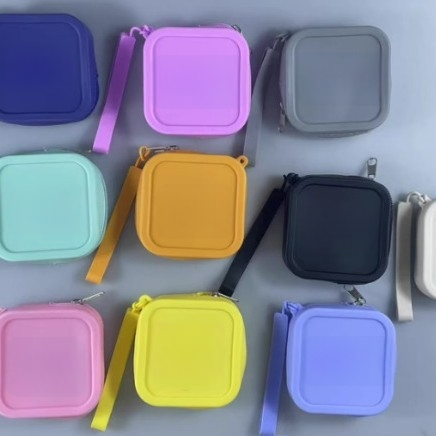 Portofel din silicon pentru monede cu fermoar, unisex, stil urban minimalist