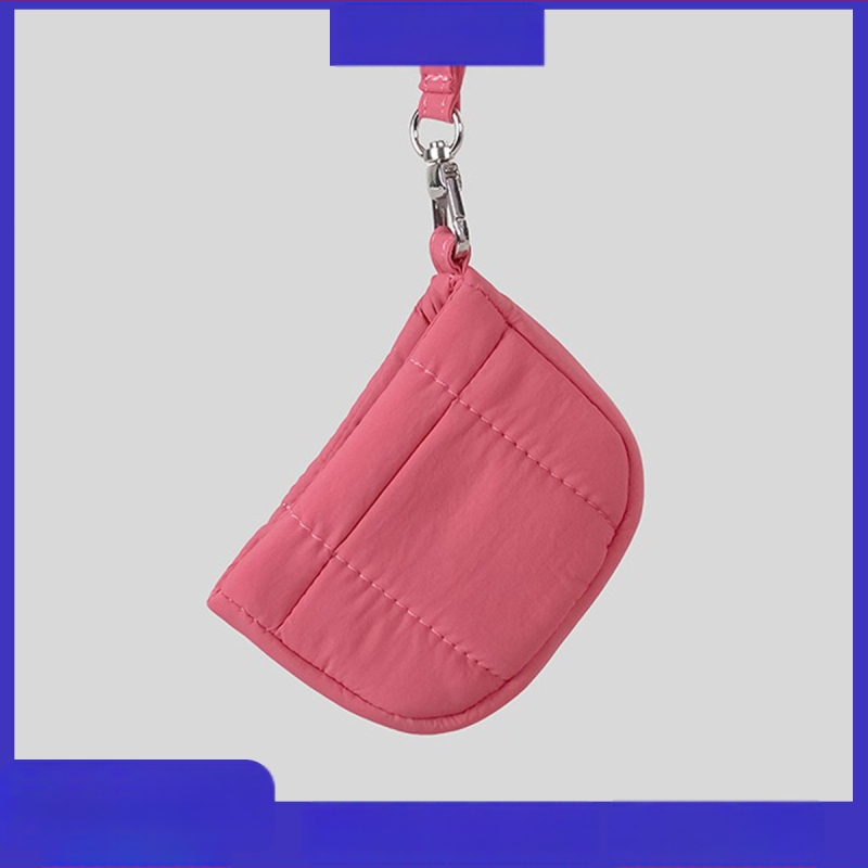 Portofel mini cu fermoar, nylon, formă ovală, unisex, buzunar pentru carduri