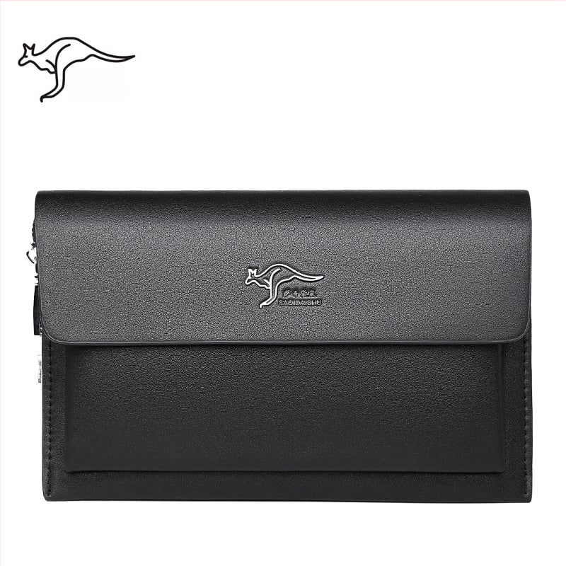 Saatchi Kangaroo Vyrų PU odos clutch piniginė su slaptažodžio užraktu, modelis s3078, miesto minimalistinis stilius, atsparus vandeniui