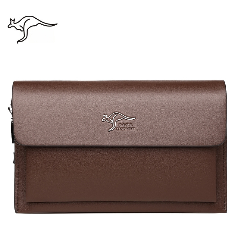 Saatchi Kangaroo Vyrų PU odos clutch piniginė su slaptažodžio užraktu, modelis s3078, miesto minimalistinis stilius, atsparus vandeniui