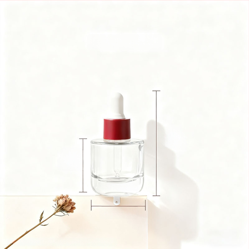 Μπουκάλι σταγονόμετρο από φυσητό γυαλί με κυλινδρικό επίπεδο ώμο για αιθέριο έλαιο; φινιρίσματα επιφάνειας: ψεκασμός επίστρωσης, θερμή σφράγιση, ηλεκτροπλατίωση; διαθέσιμες επιλογές προσαρμογής.