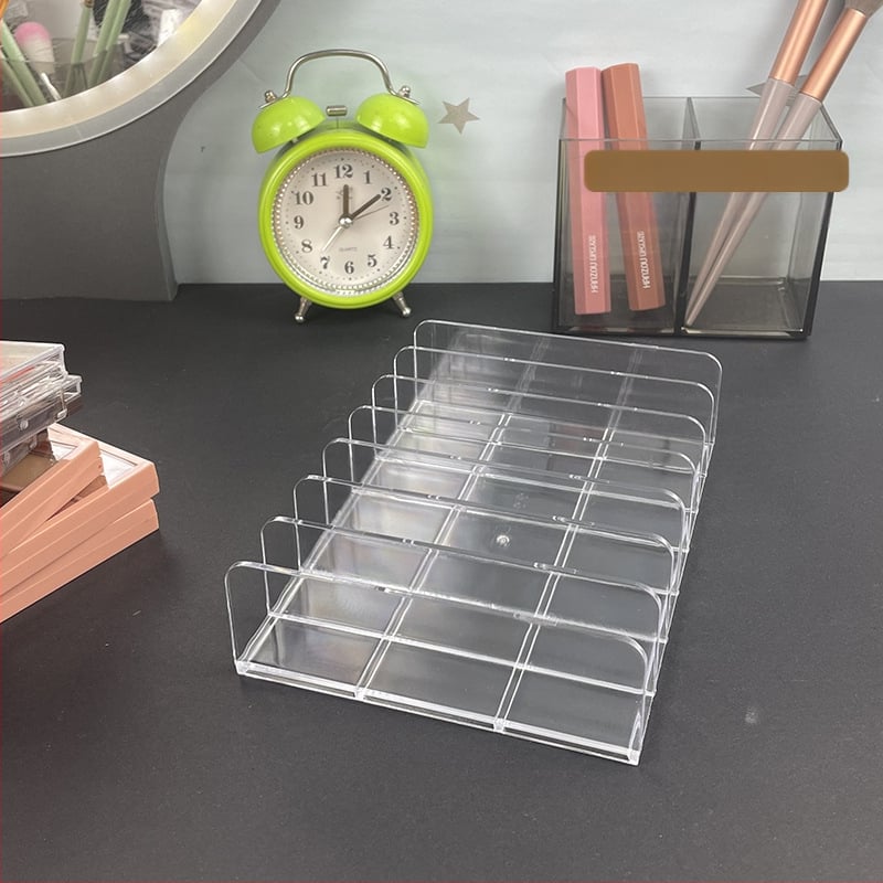 Toaletilaua kosmeetika hoiukorraldaja lauale, läbipaistva silmameigi karbiga — plastikust, kerge luksus stiil, Ou Jie Xi bränd