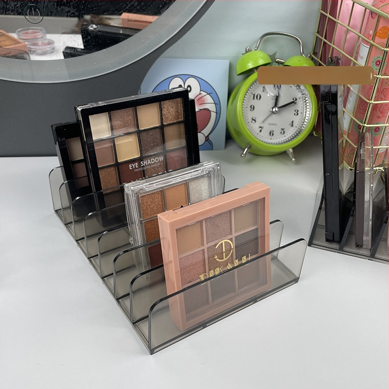 Toaletilaua kosmeetika hoiukorraldaja lauale, läbipaistva silmameigi karbiga — plastikust, kerge luksus stiil, Ou Jie Xi bränd