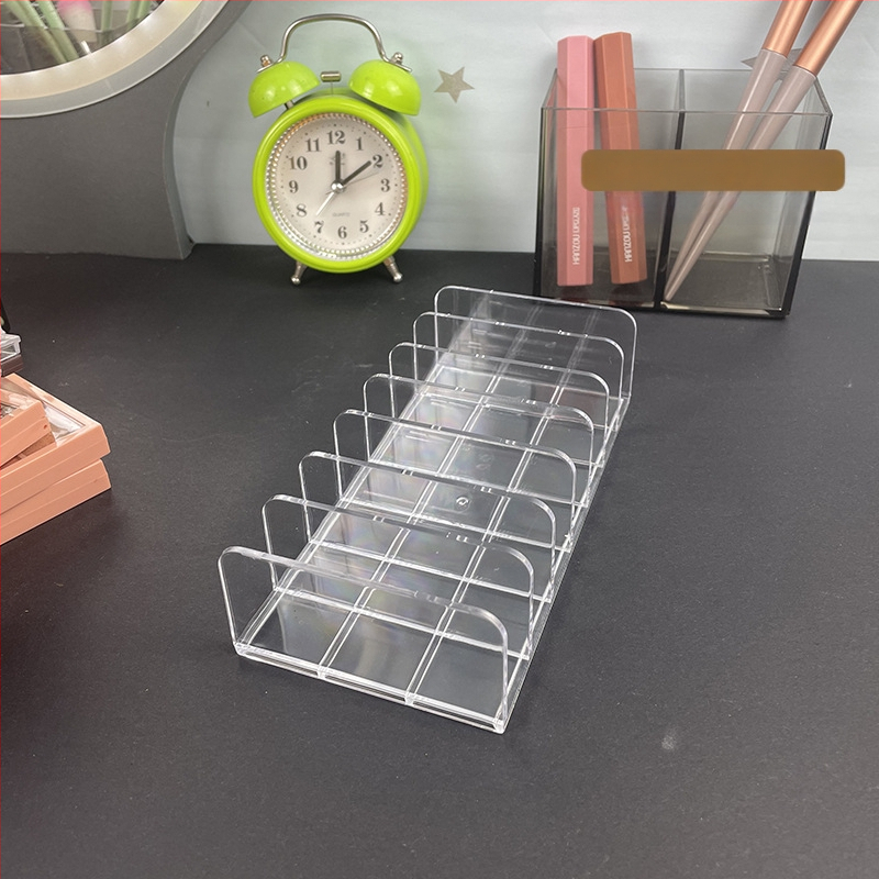 Toaletilaua kosmeetika hoiukorraldaja lauale, läbipaistva silmameigi karbiga — plastikust, kerge luksus stiil, Ou Jie Xi bränd