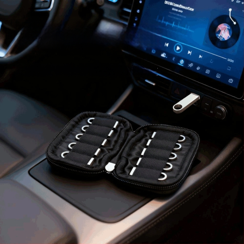 Set od 10 ultra-malih futrola za pohranu USB flash diskova, za automobilsku glazbu, futrola s USB pretvaračem — sve u jednom