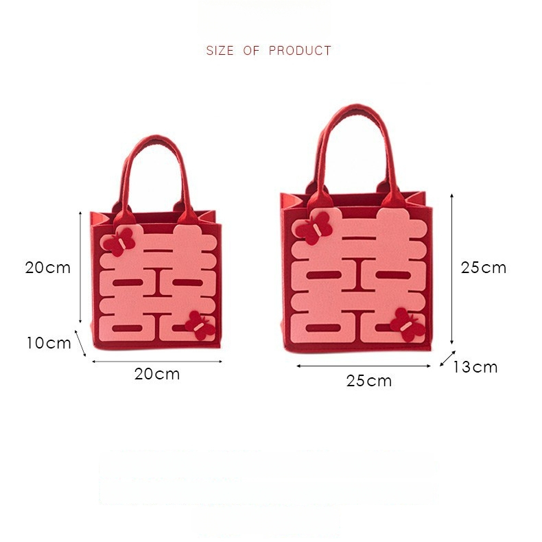 Saculețe cadou de nuntă cu motiv fluture — fet nețesut, ștanțare prin încălzire, stil festiv, Orun