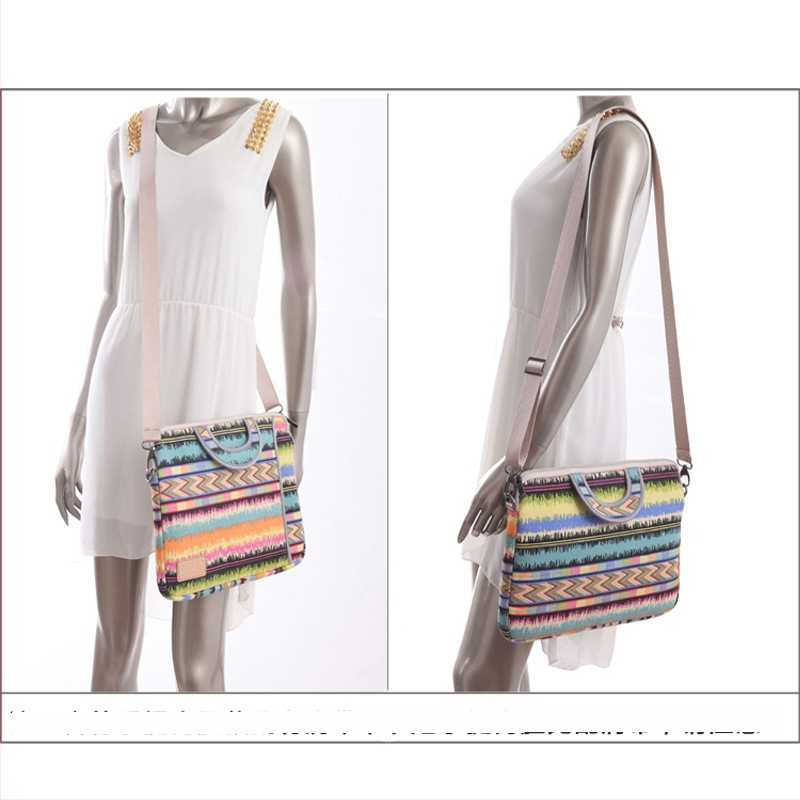 LISEN mados kanvos nešiojamojo kompiuterio krepšys – užtrauktukas, įmontuota kišenė, pamušalas (LS-108) (medžiaga: kanva; uždarymas: užtrauktukas; pamušalas: poliesteris; kišenė: kompiuteriui)