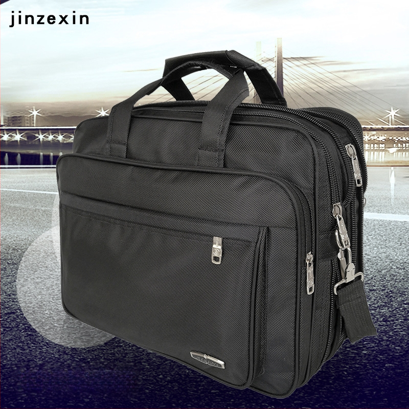 HY048 Didelės talpos dokumentų krepšys su 16 colių nešiojamojo kompiuterio kišene, Oxford audinys, užtrauktukas, kvėpuojantis ir atsparus vandeniui