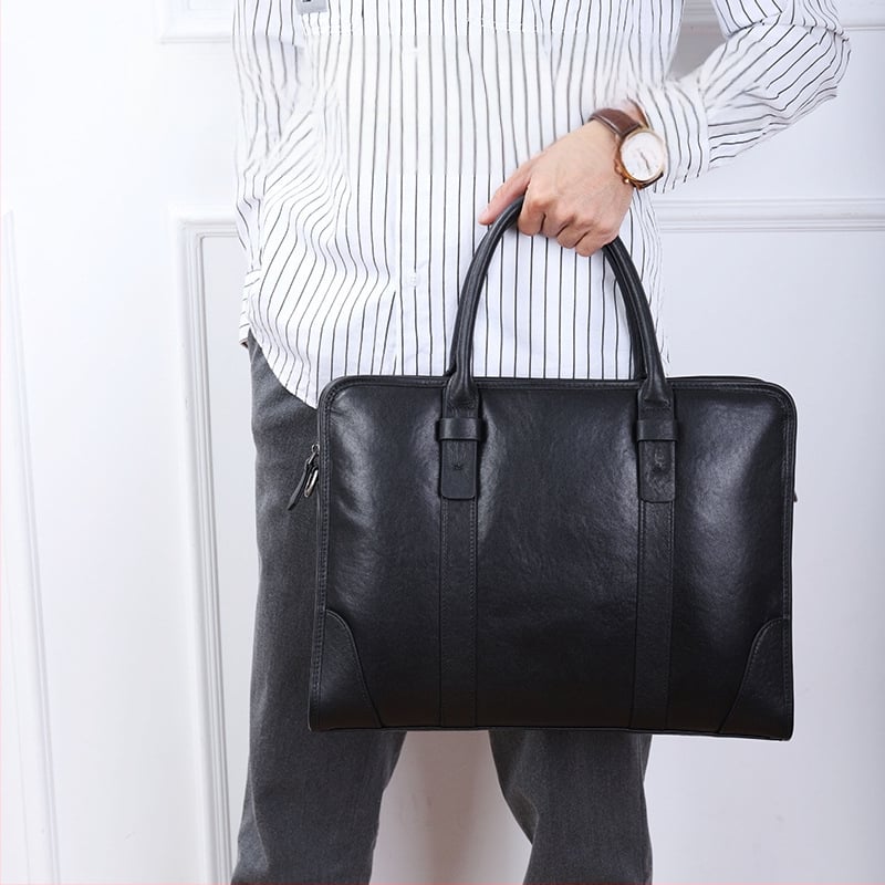 Odinė nešiojamojo kompiuterio rankinė Cafen kelvri — viršutinio sluoksnio karvės odos, atspari vandeniui, labai lengva, atspari dėvėjimui, plečiama