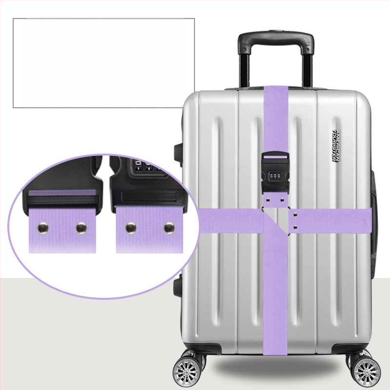 Bandă de bagaje cu cruce întărită și lacăt cu combinație, pentru împachetarea și fixarea valizelor; material corduroy