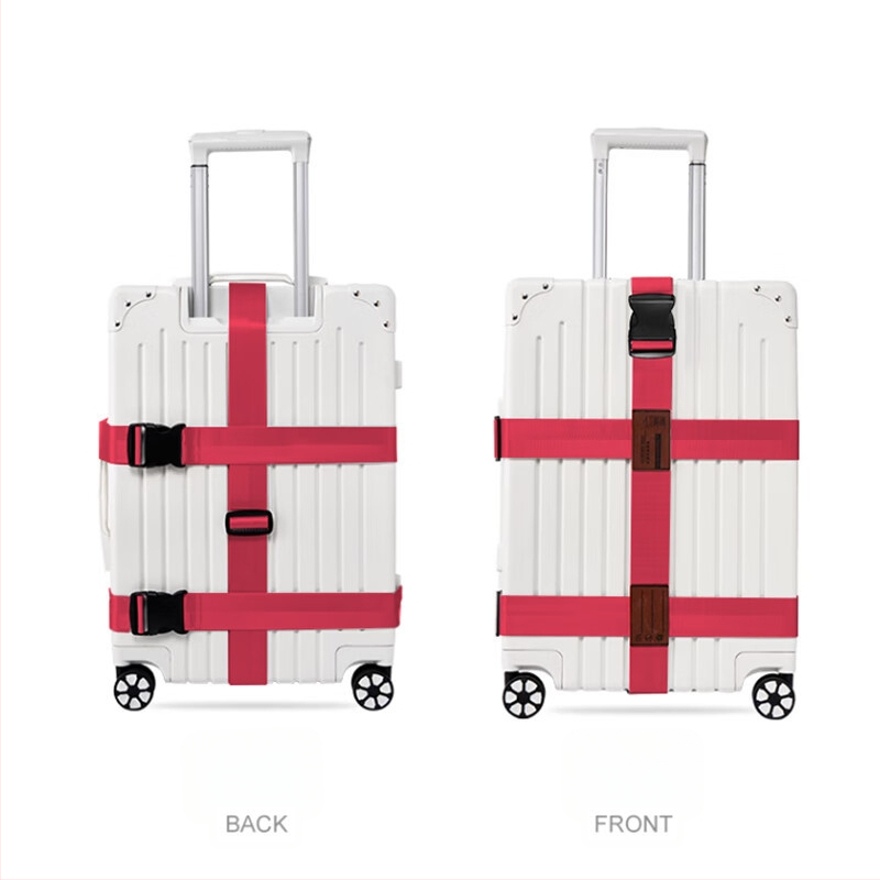 Curele pentru bagaje cu curele încrucișate, catarame fixe și lacăt cu cod vamal – din material anti-nylon