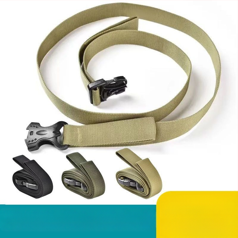 Bandă de prindere pentru bagaje pentru camping, reglabilă, cu cataramă dublă de siguranță, anti-alunecare, PU material, întărit