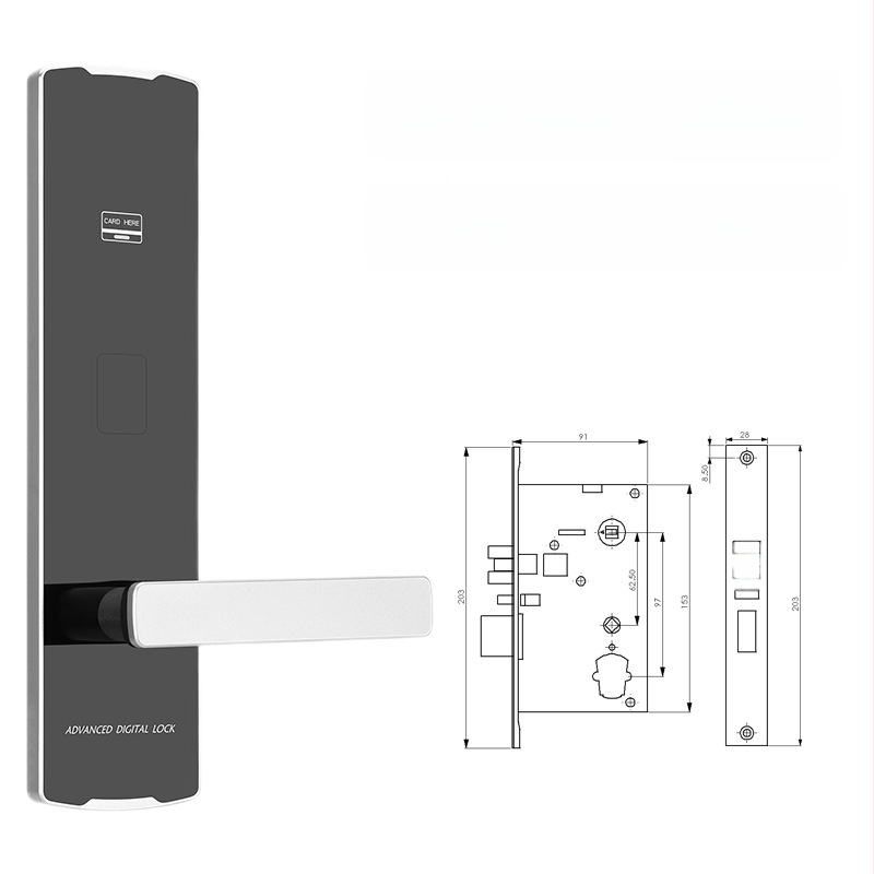 HF-K4 Pametni hotelski mehanizam zaključavanja od aluminijske legure s Bluetoothom, IC/magnetnom karticom, lozinkom i senzorom za drvena vrata