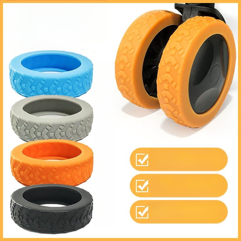 Mijiya Acoperire protectie pentru roata bagajelor, silicon, rezistent la uzură, roată silențioasă