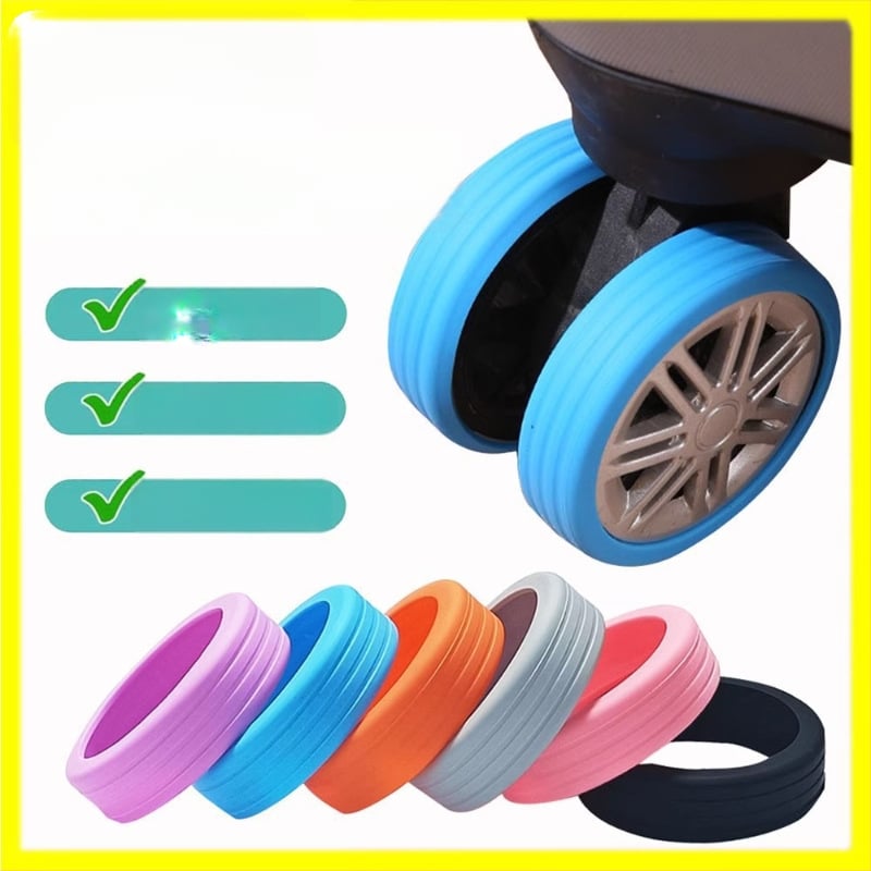 Protecție din silicon pentru roțile valizei, model cu dungi – reduce sarcina, Pinmu