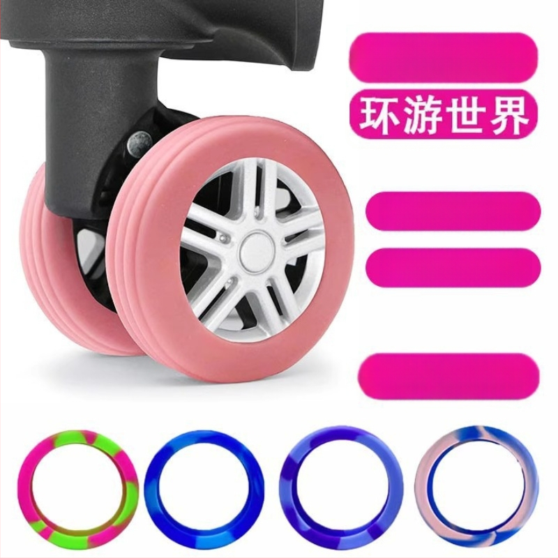 Protecție din silicon pentru roțile valizei, model cu dungi – reduce sarcina, Pinmu