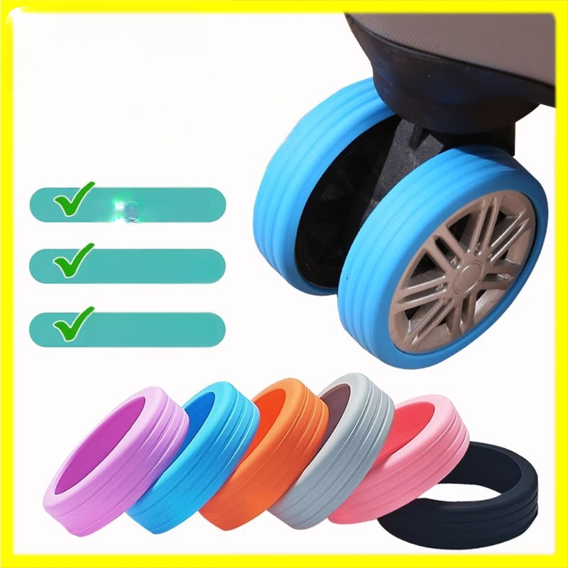 Protecție din silicon pentru roțile valizei, model cu dungi – reduce sarcina, Pinmu