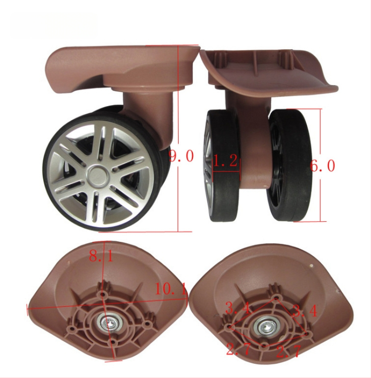 A19 Roți pentru bagaje – pivotante, cu două rânduri, PP+PET, toamnă 2021