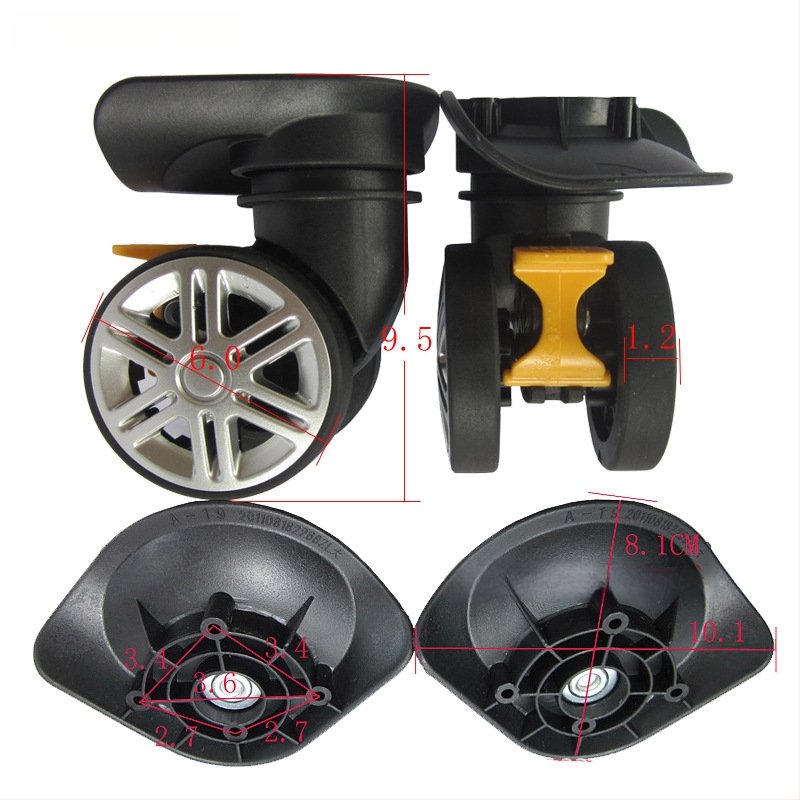 A19 Roți pentru bagaje – pivotante, cu două rânduri, PP+PET, toamnă 2021