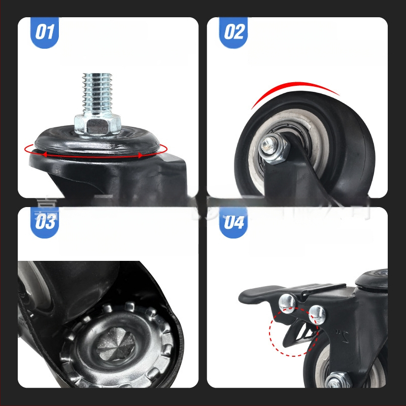 Roată pentru bagaje cu rotire și frână, dimensiune șurub personalizată, material PP, marcă L.w