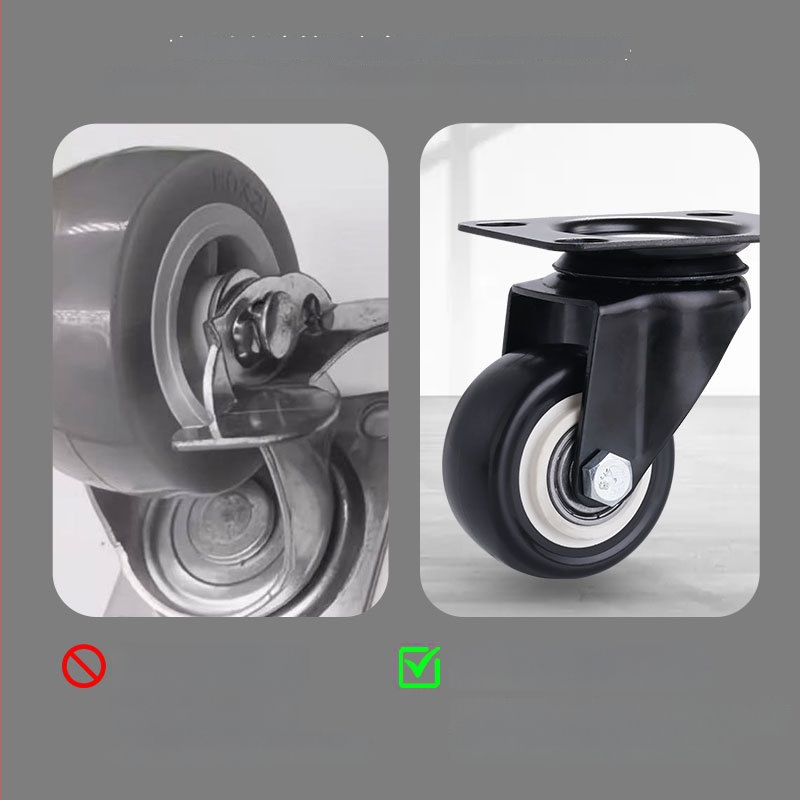 Ding Cheng roată pivotantă din polipropilenă cu frână — bază plată, rezistentă la abraziune, flexibilă, netedă