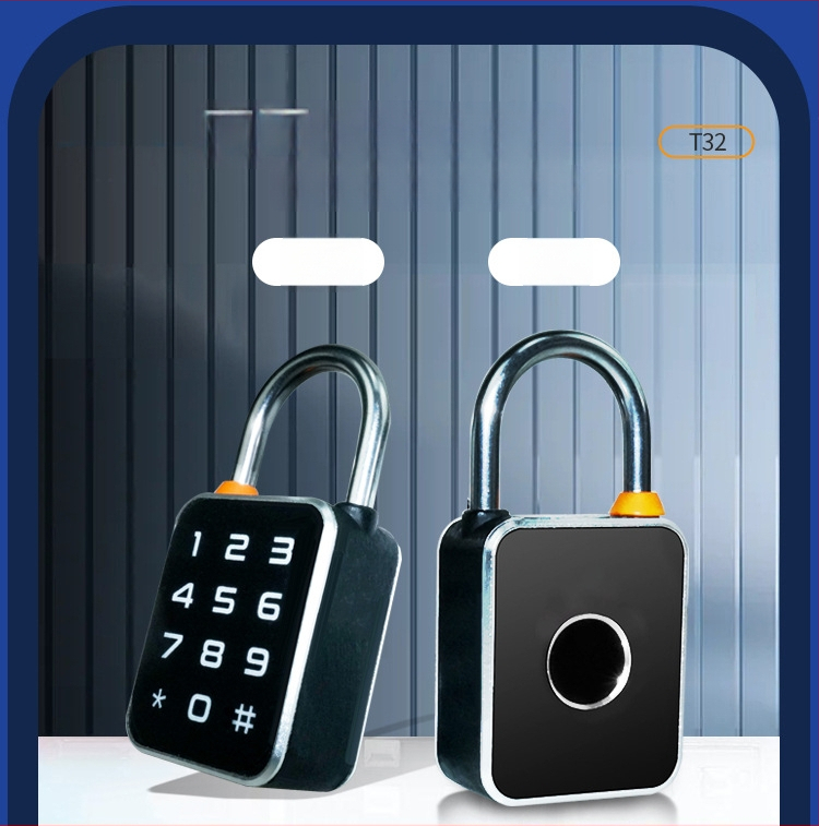 Мини ключалка с пръстов отпечатък и парола с Bluetooth за шкафове и чекмеджета, водоустойчива за открито, двустранно отключване, над 100000 отключвания, сканиране за 0,5 сек