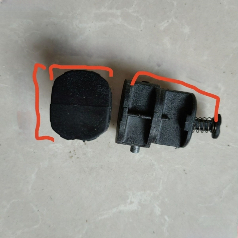 Pagasi aksessuaarid – teleskoopilise varre lukustuslips ja metallist klamber (komponentendid)