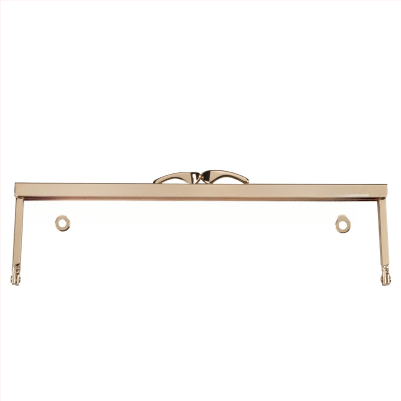 DIY pénztárca keret hardver: fishtail fej és kutya fej profilokkal; lyukak kézzel préselve és csavarokkal (Vas; 2023 tavasz; Táska kiegészítők)