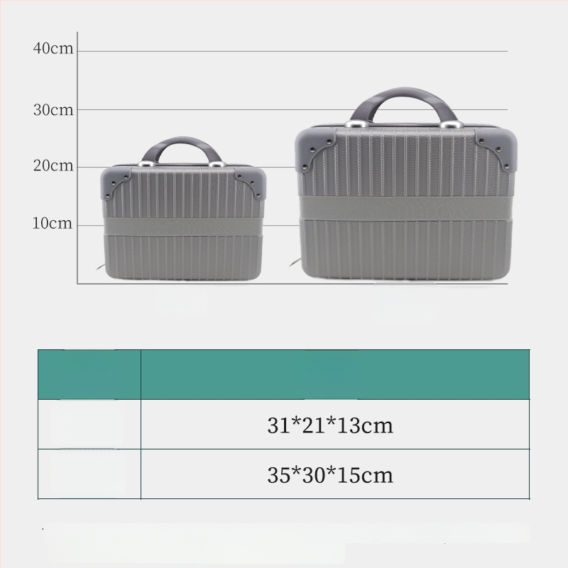 ABS materjalist kosmeetika reisikott lennuki tüüpi ratastega, tõmblukuga avamine, veekindel ja kulumiskindel, laiendatava kihiga.