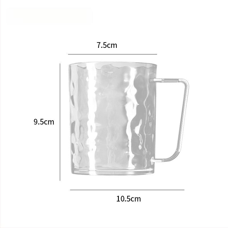 Pahar pentru gură și periuță de dinți cu mâner, model glaciar, acrilic, cilindric