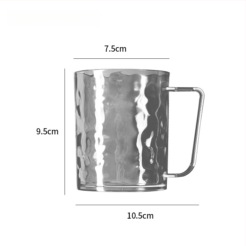 Pahar pentru gură și periuță de dinți cu mâner, model glaciar, acrilic, cilindric