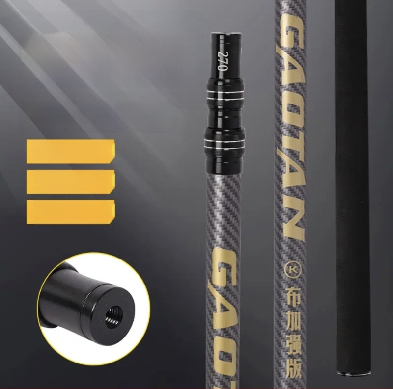 Szénszálas halászhálóbot teleszkópos kivitelben, habos fogantyúval, 4 részes