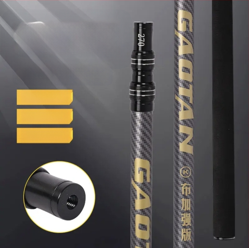 Szénszálas halászhálóbot teleszkópos kivitelben, habos fogantyúval, 4 részes