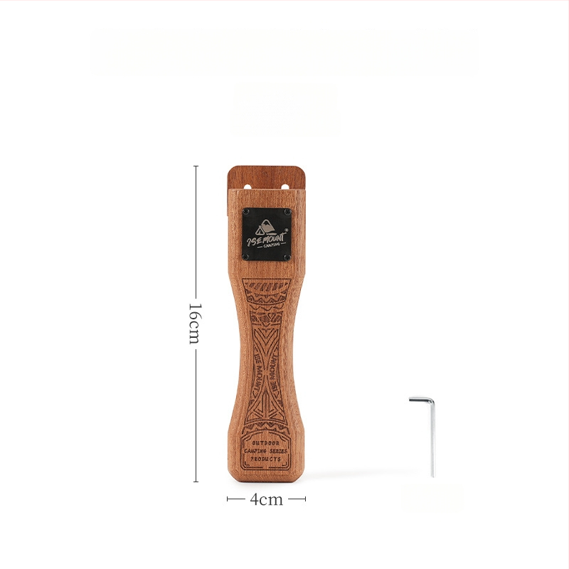 ISE MOUNT Lauko kepsninės keptuvės rankena su išplėtimu, anti-deginimui kietos medienos rankena, bajoneto tipo reguliuojamas pakėlėjas