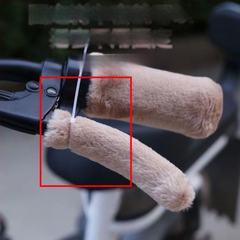 Плюшено универсално покривало за кормило за електрически велосипеди – антиподхлъзващо, зимно удебелено, нормална дебелина