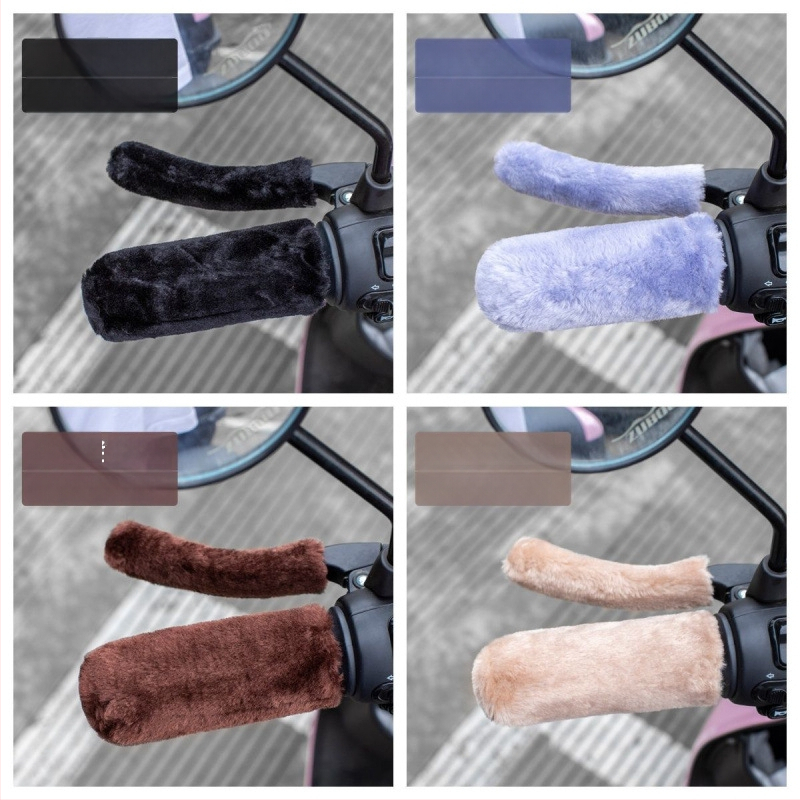 Плюшено универсално покривало за кормило за електрически велосипеди – антиподхлъзващо, зимно удебелено, нормална дебелина